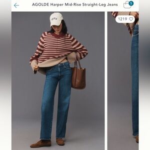 Agolde Straight-Leg Jeans - Deep Blue